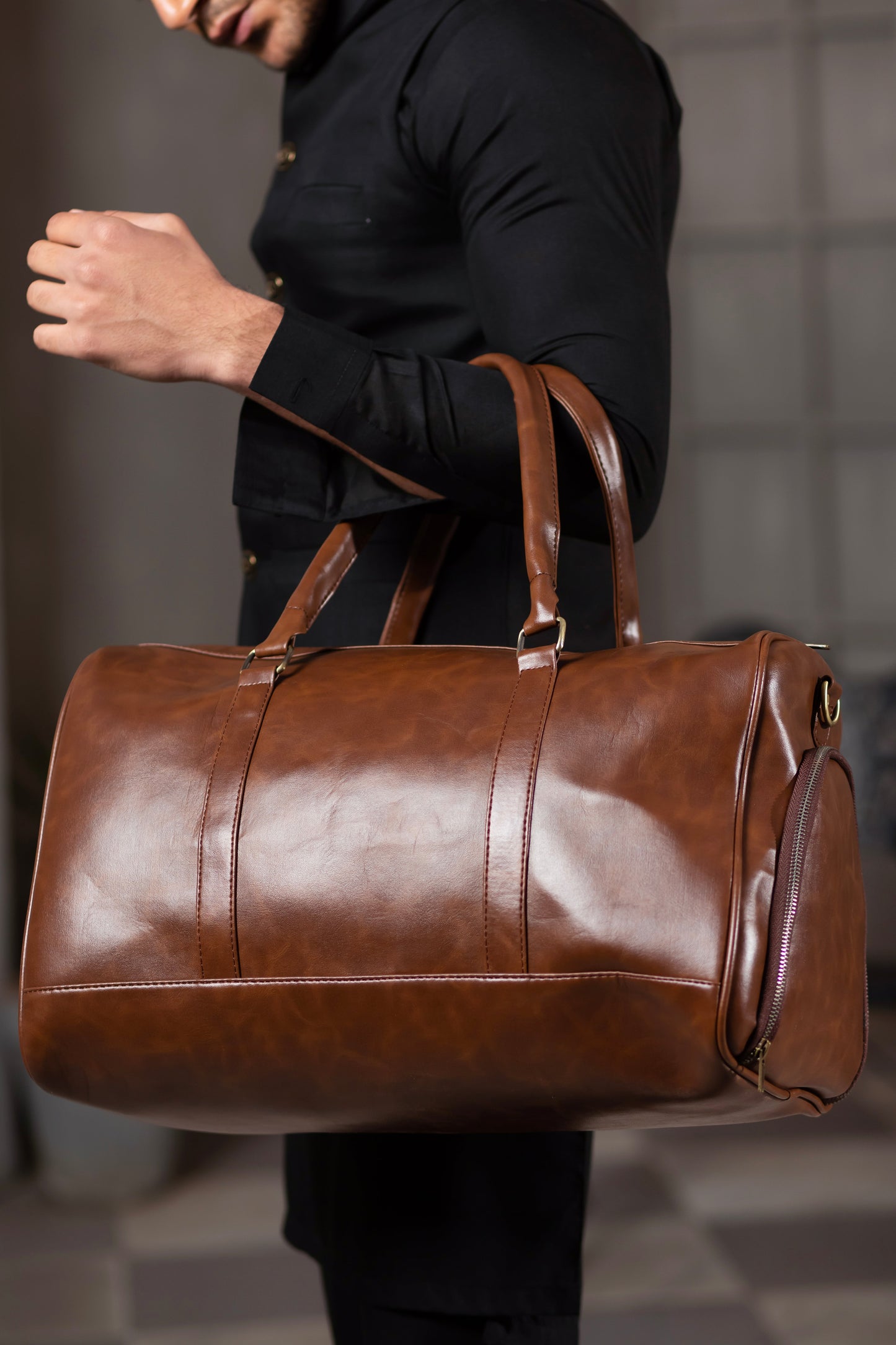 Hashtags Duffel Bag Brown