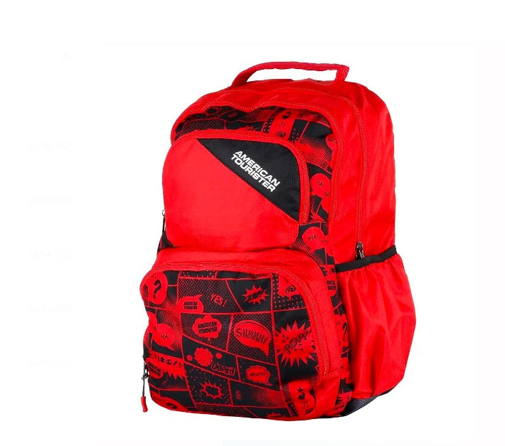 AMERICAN TOURISTER Large 35 L Backpack/SCHOOL BAG Doodle 03 (Red, Black)