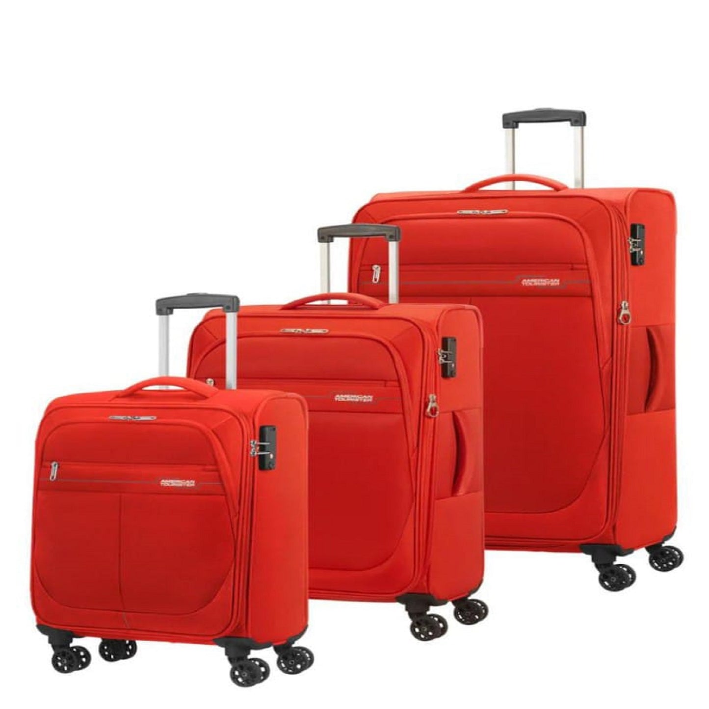 American Tourister Deep Dive - Set of 3 Expandable Red