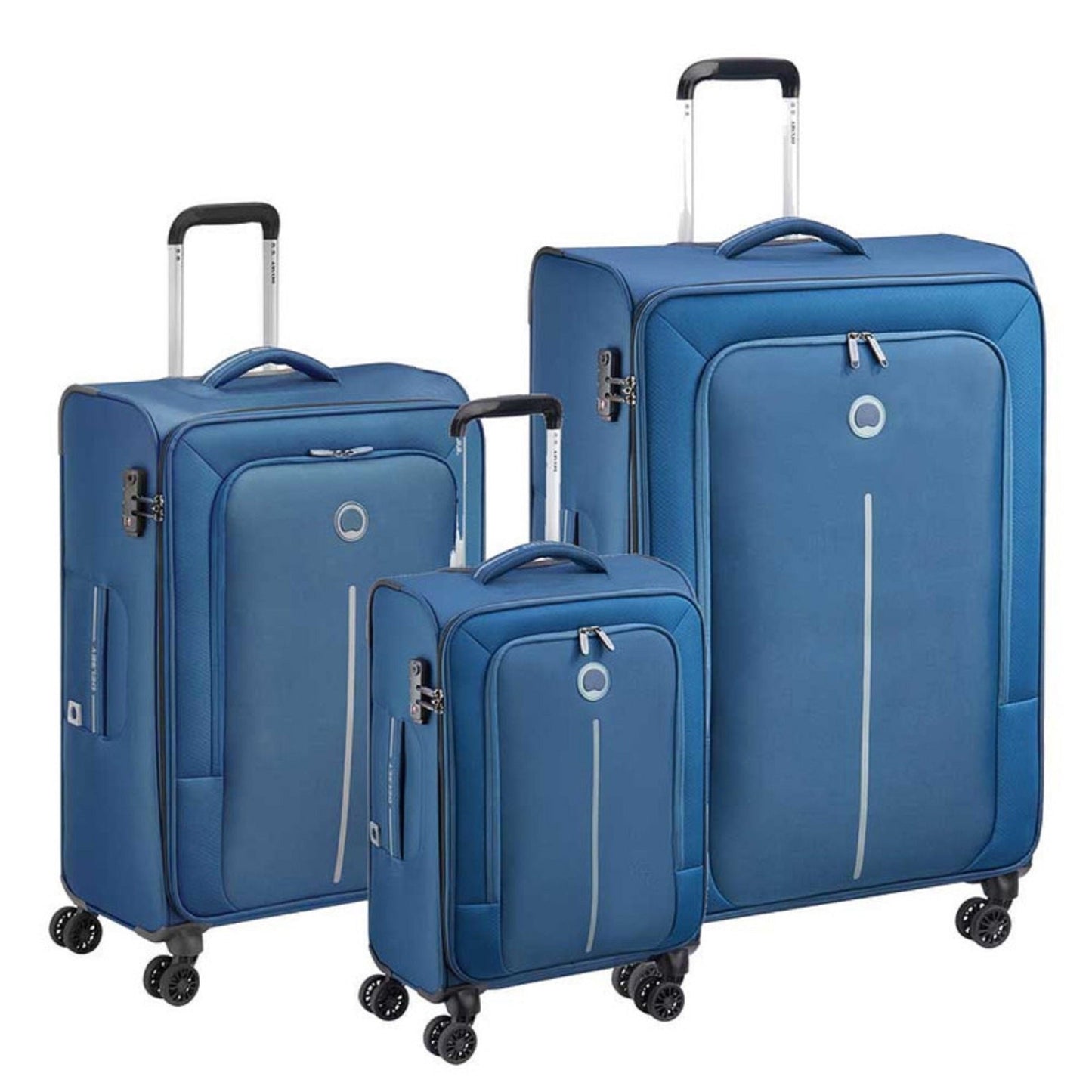 Delsey Caracas 4W Trolly Blue Expandable - Set of 3