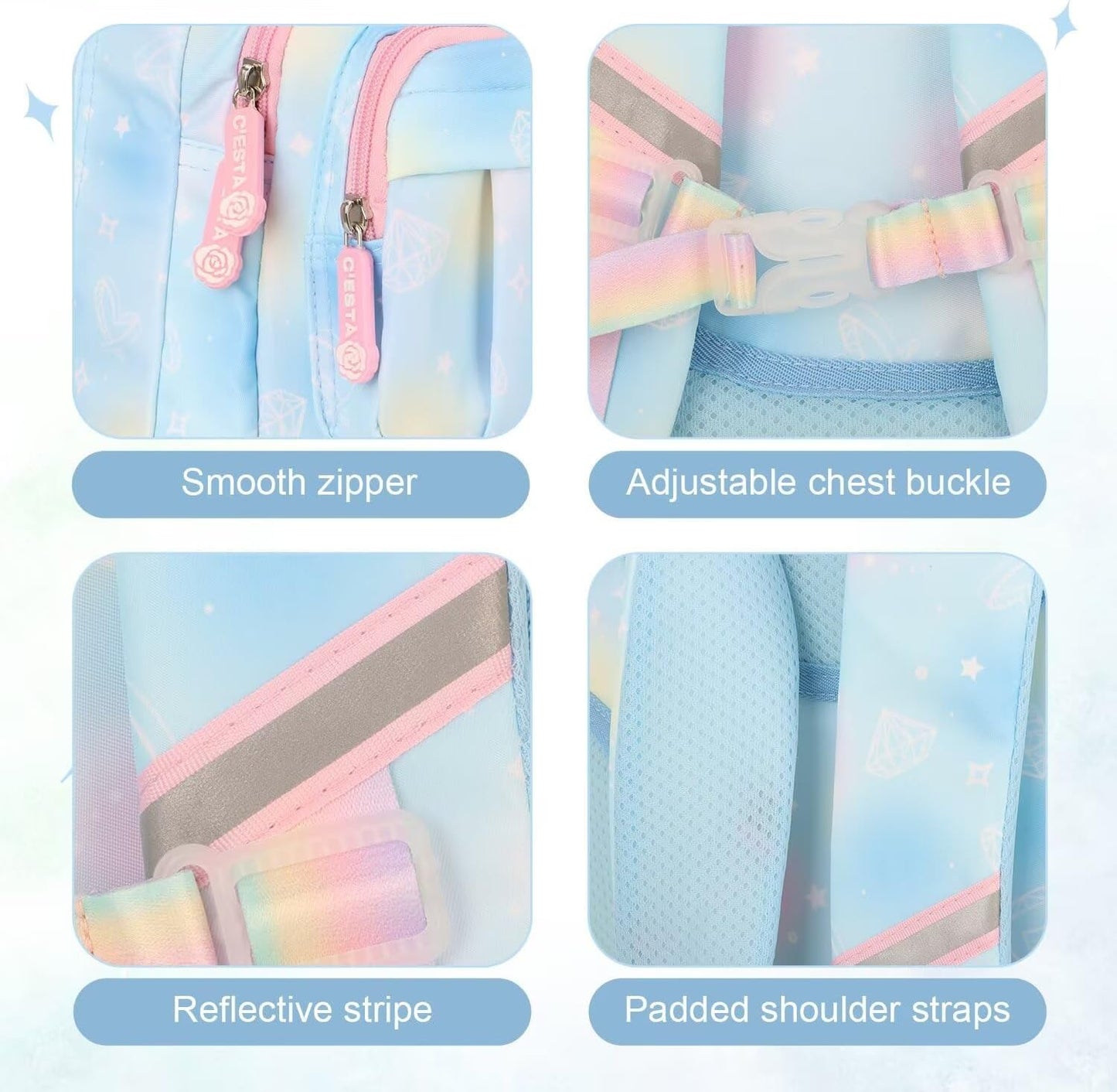 PRINCESS-KIDS SCHOOL BAG BLUE- GR 3 TO GR 6