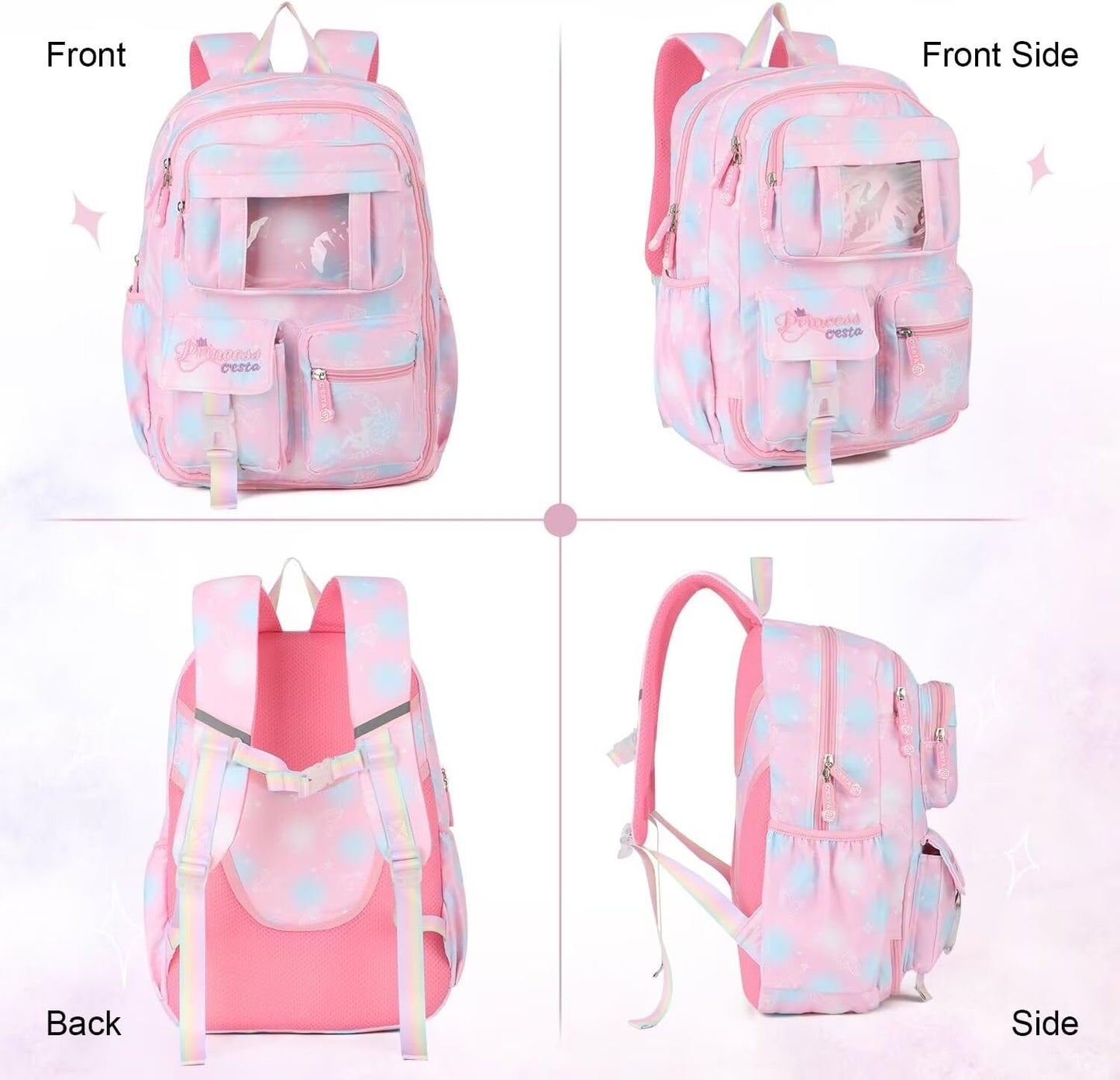 PRINCESS- KIDS SCHOOL BAG PURPLE - GR 3 TO GR 6