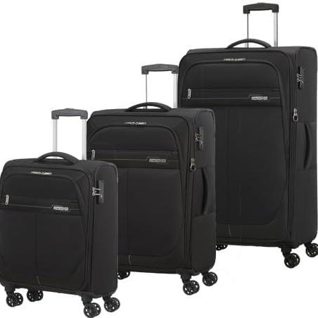 American Tourister Deep Dive- Set of 3 Expandable 4W Black