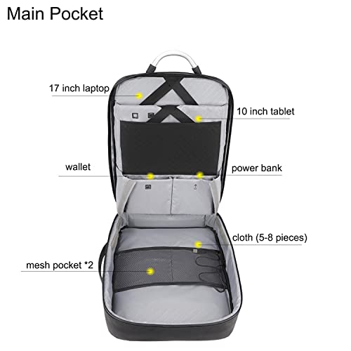 ARCTIC HUNTER 40L Large Capacity Mens Expandable Backpacks USB Charging Male 17 inch Customizable Waterproof Business Travel Bag