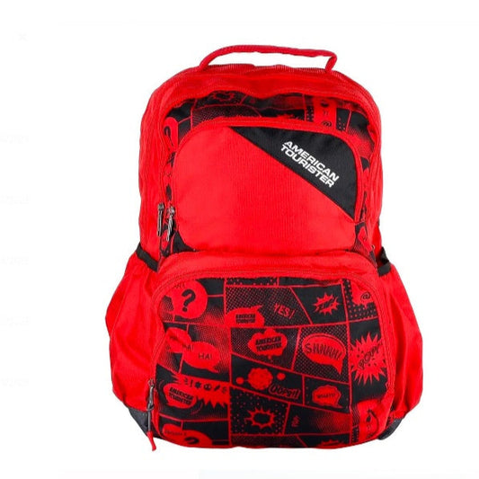 AMERICAN TOURISTER Large 35 L Backpack/SCHOOL BAG Doodle 03 (Red, Black)