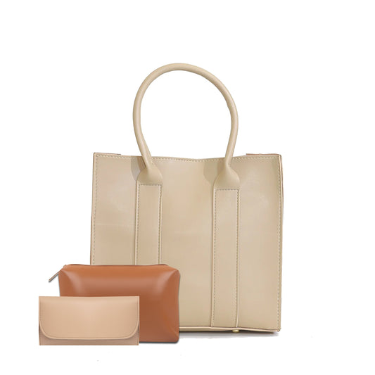 TOTE ALBERTA BEIGE 3Pcs Bag Set