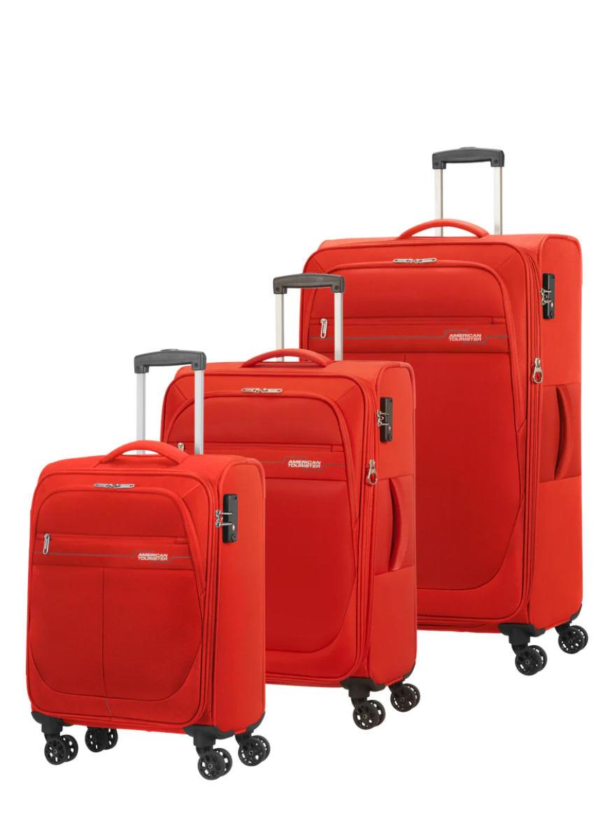 American Tourister Deep Dive - Set of 3  Expandable Red