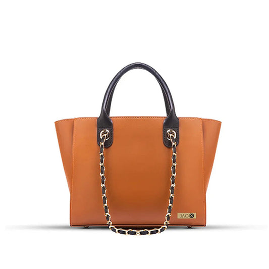 Plush Caramel Brown Handbag